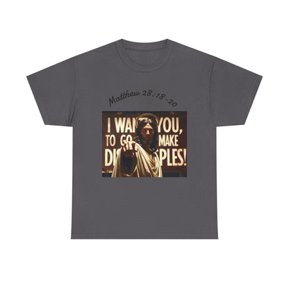 Christian T-Shirt — Matthew 28:18-20 "Make Disciples" Jesus Graphic Tee