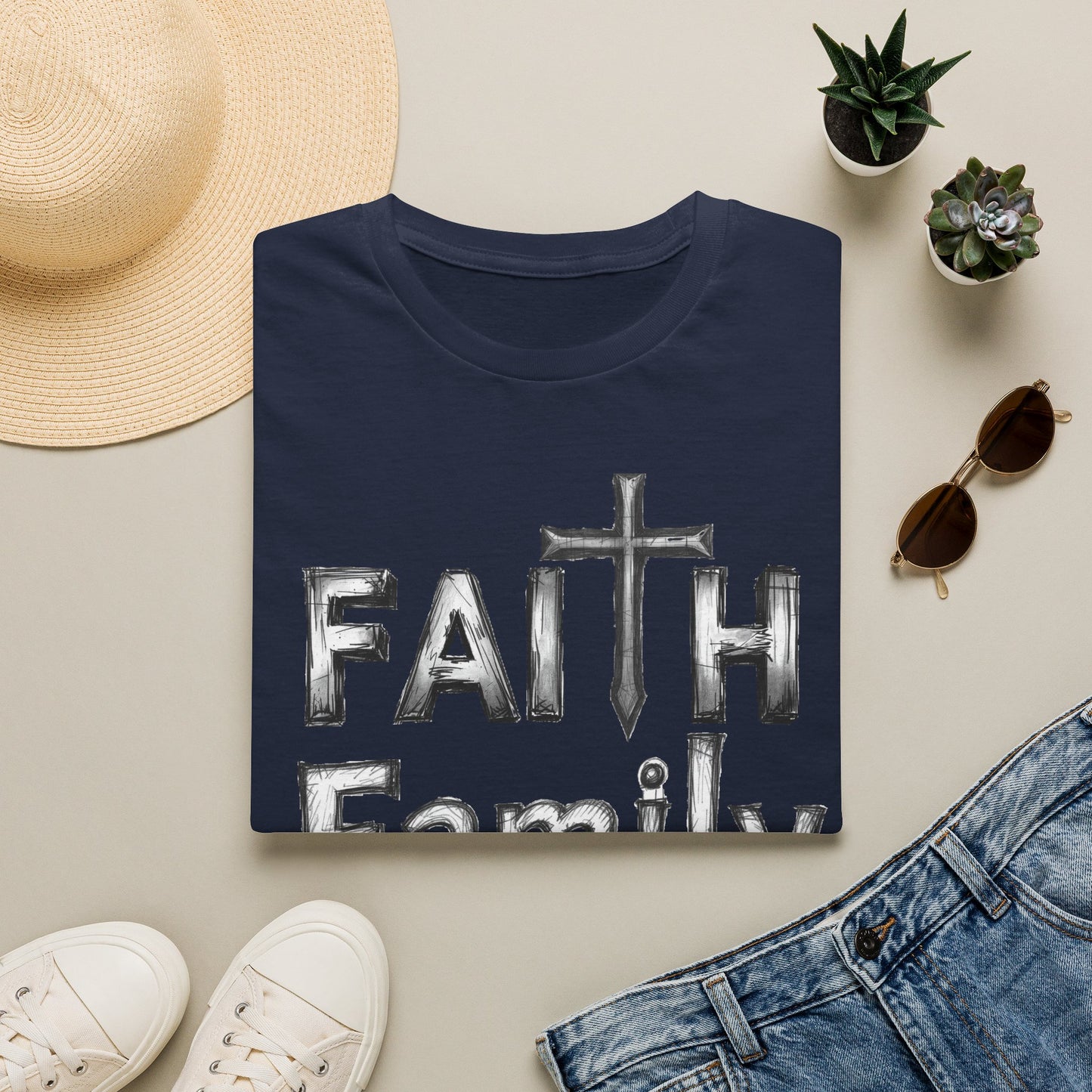Faith Family Freedom T-Shirt — Christian Cross Graphic Tee