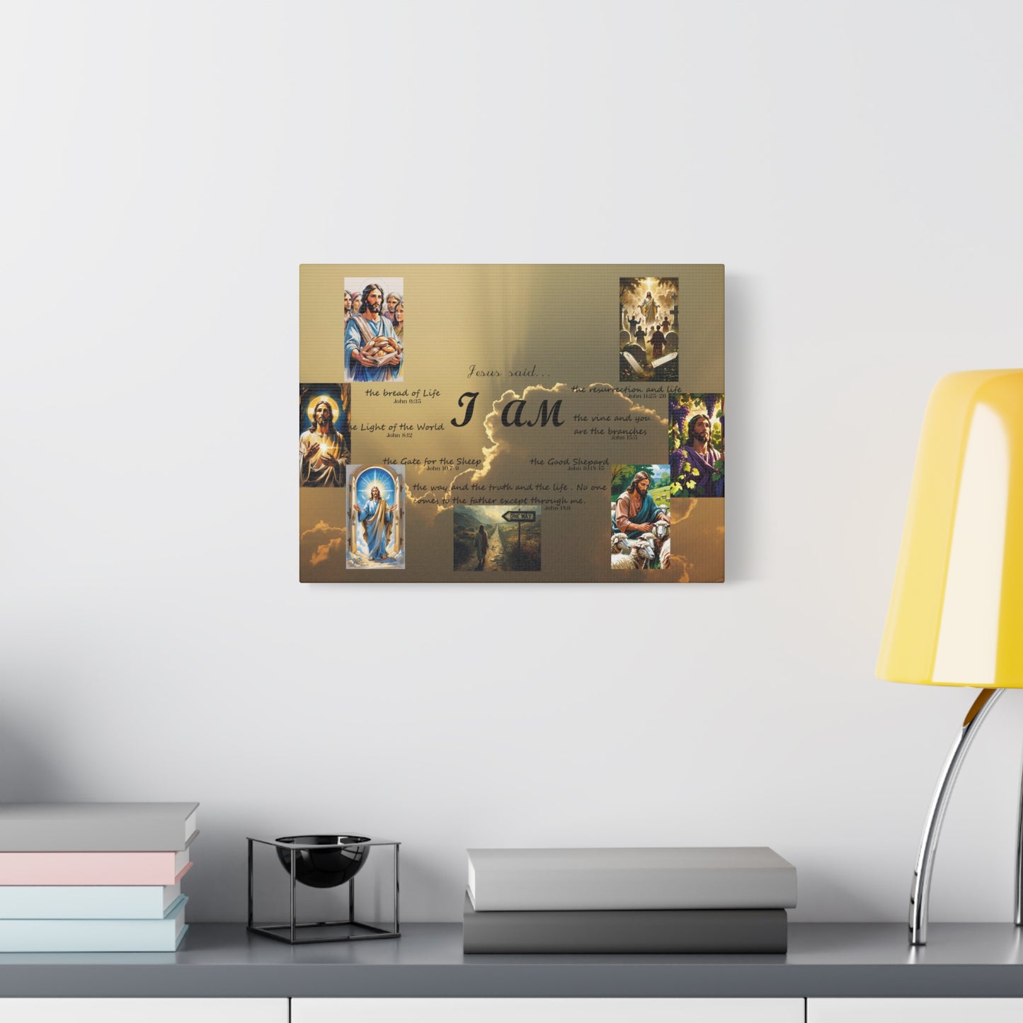 Jesus said "I AM" - Christian Scripture Collage Canvas
