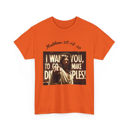 Christian T-Shirt — Matthew 28:18-20 "Make Disciples" Jesus Graphic Tee