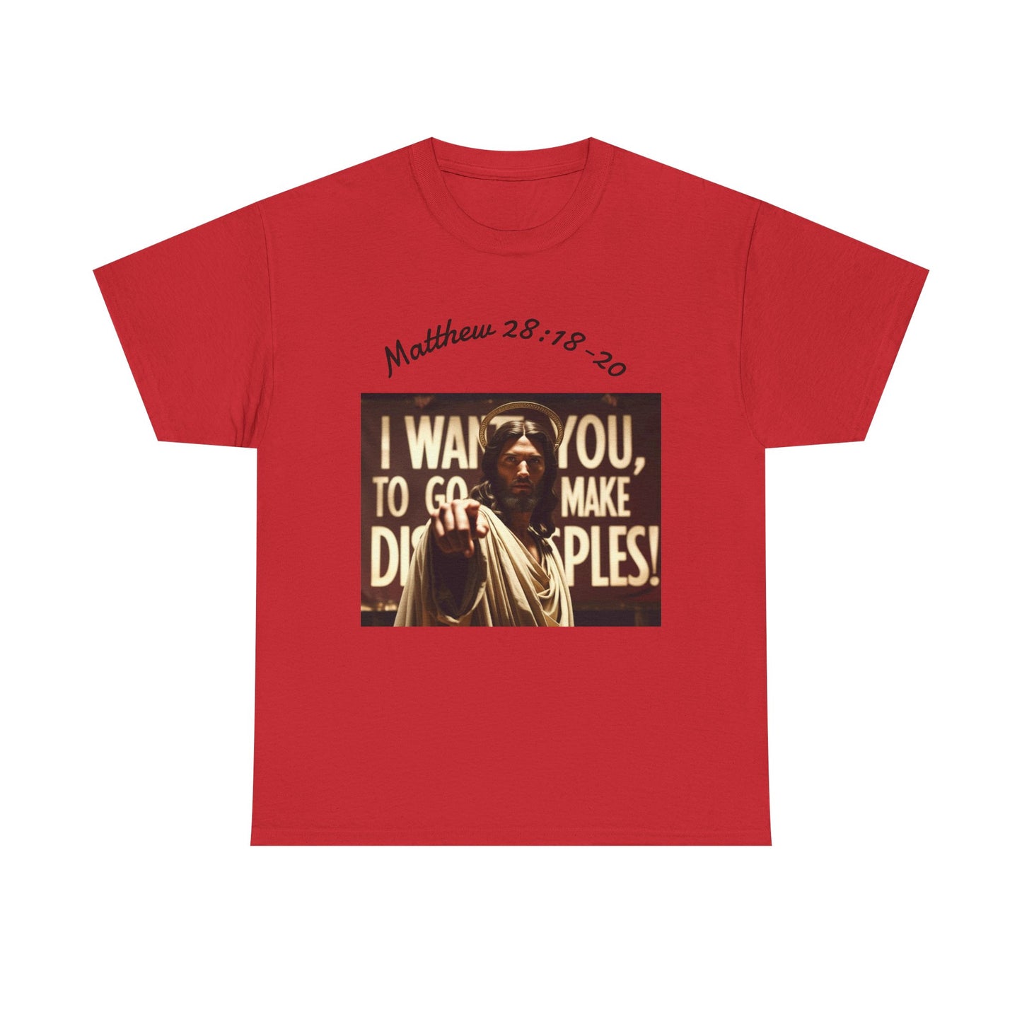 Christian T-Shirt — Matthew 28:18-20 "Make Disciples" Jesus Graphic Tee