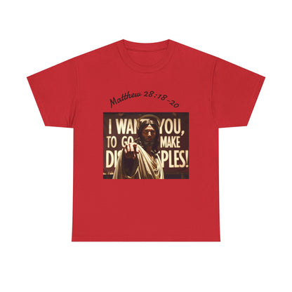 Christian T-Shirt — Matthew 28:18-20 "Make Disciples" Jesus Graphic Tee
