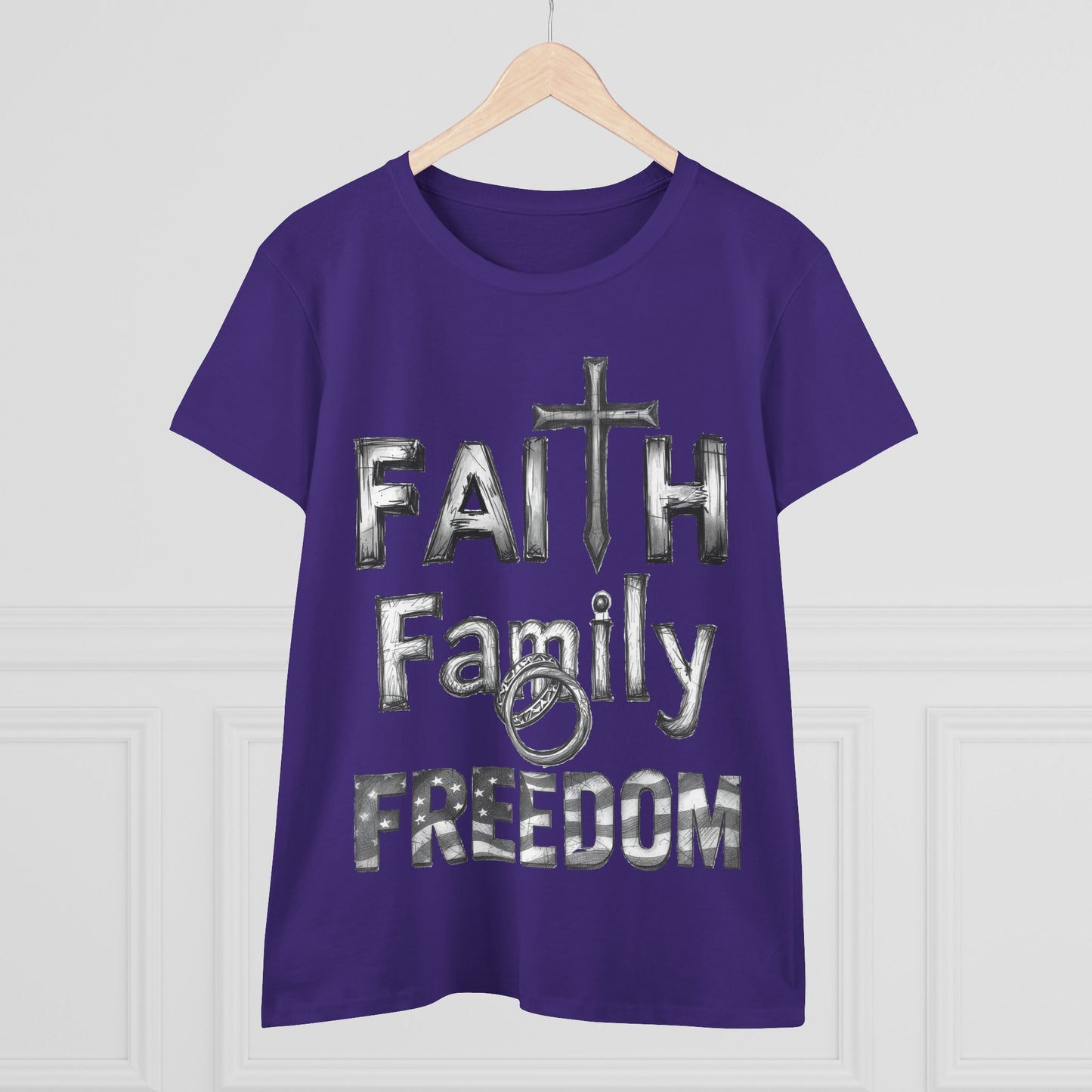 Faith Family Freedom Women's Tee — Christian Faith Inspirational Shirt
