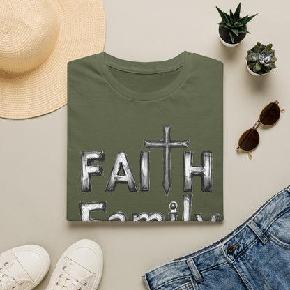Faith Family Freedom T-Shirt — Christian Cross Graphic Tee