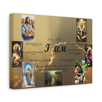 Jesus said "I AM" - Christian Scripture Collage Canvas