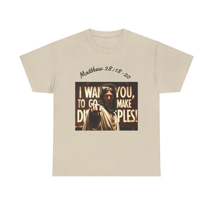 Christian T-Shirt — Matthew 28:18-20 "Make Disciples" Jesus Graphic Tee