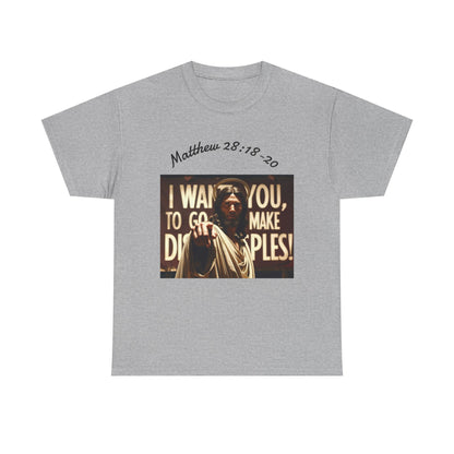 Christian T-Shirt — Matthew 28:18-20 "Make Disciples" Jesus Graphic Tee