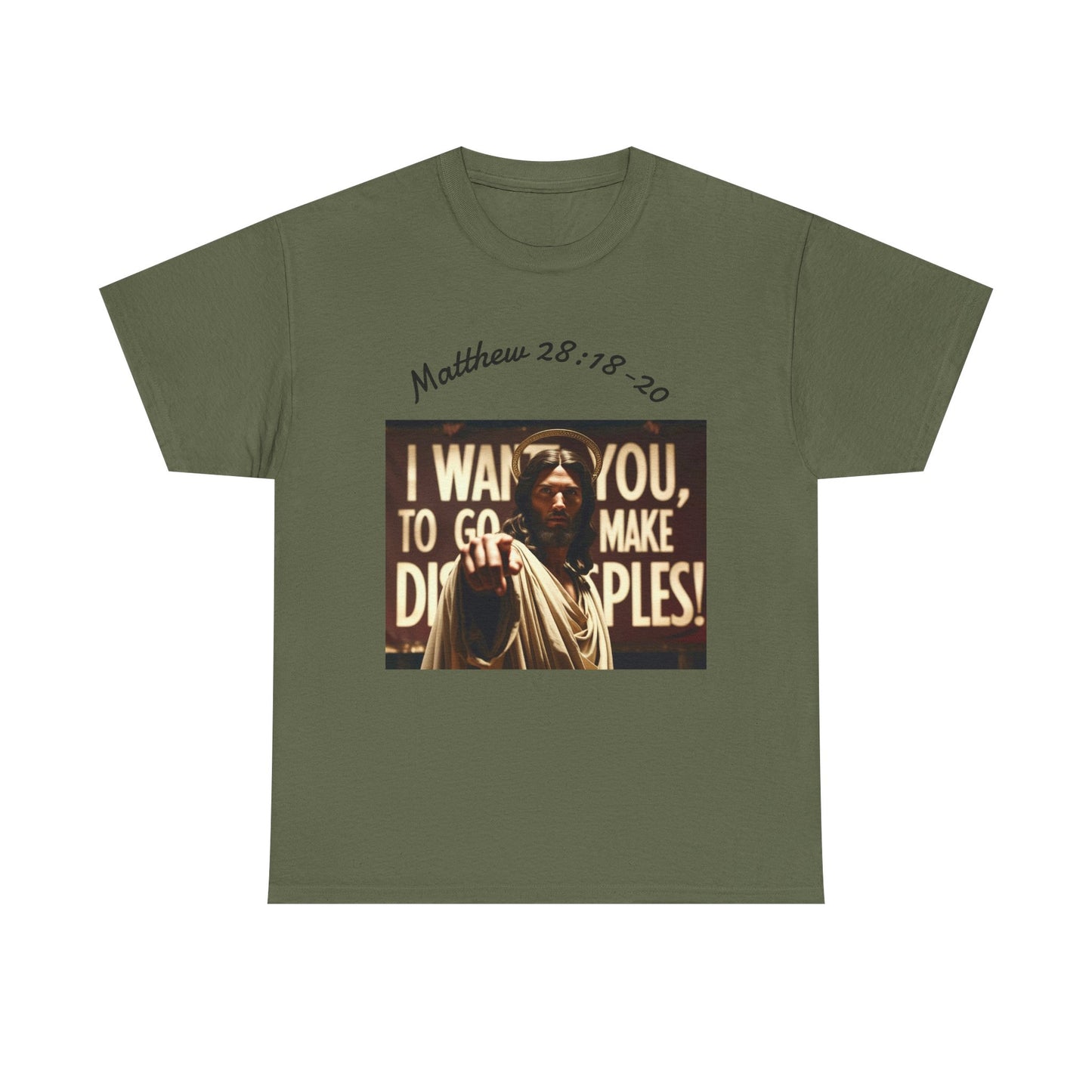 Christian T-Shirt — Matthew 28:18-20 "Make Disciples" Jesus Graphic Tee