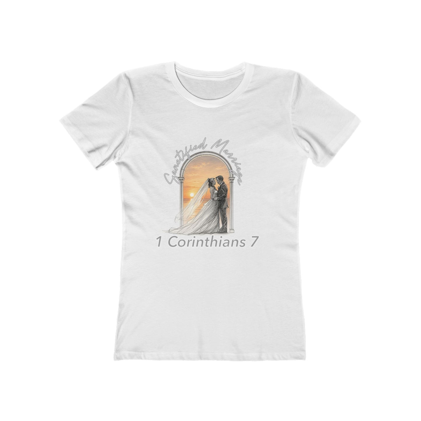 Faithful Bride Graphic Tee — "1 Corinthians 7" Christian Couple Shirt