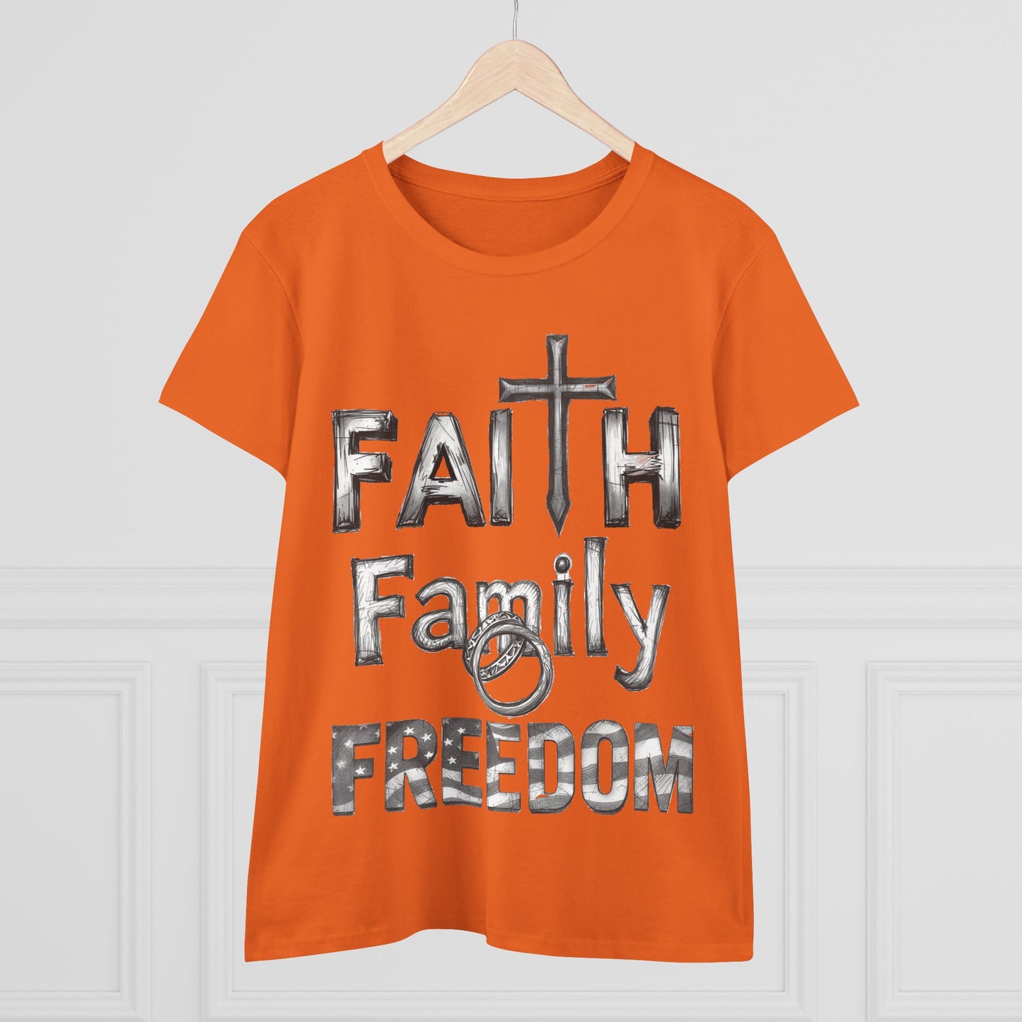 Faith Family Freedom Women's Tee — Christian Faith Inspirational Shirt