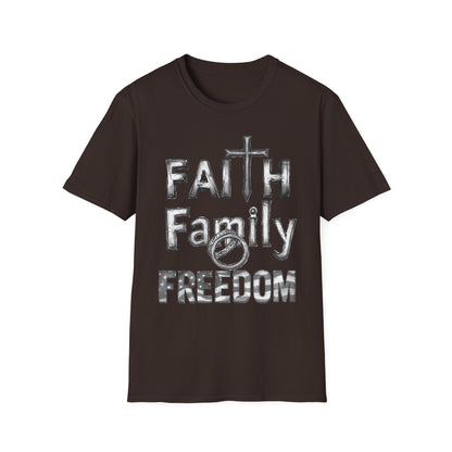 Faith Family Freedom T-Shirt — Christian Cross Graphic Tee