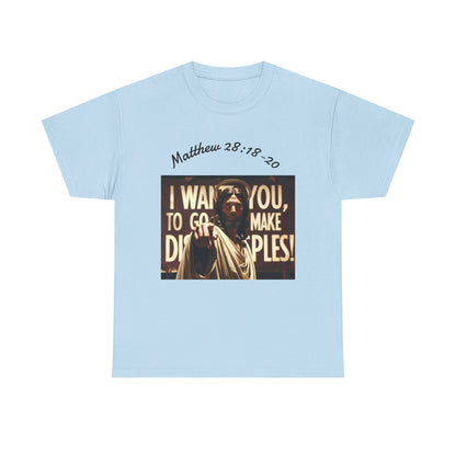 Christian T-Shirt — Matthew 28:18-20 "Make Disciples" Jesus Graphic Tee