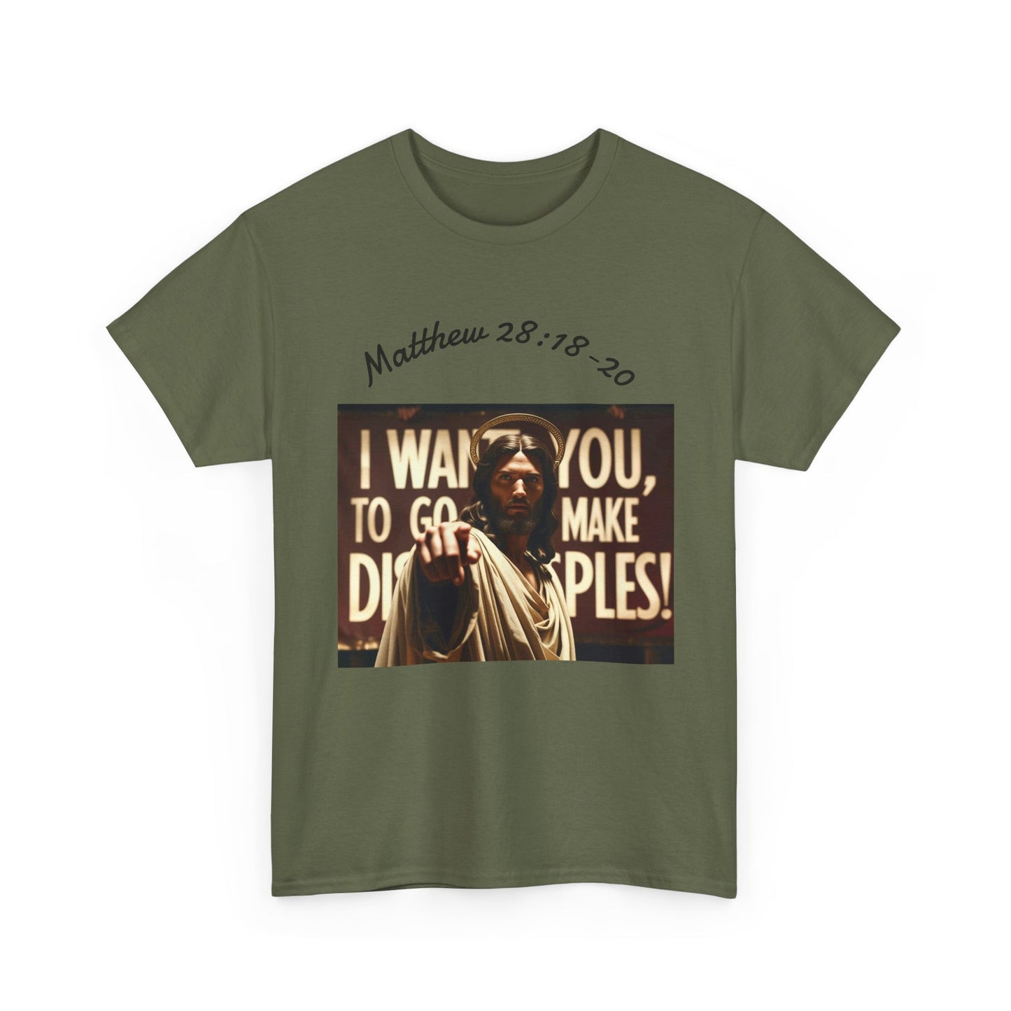 Christian T-Shirt — Matthew 28:18-20 "Make Disciples" Jesus Graphic Tee