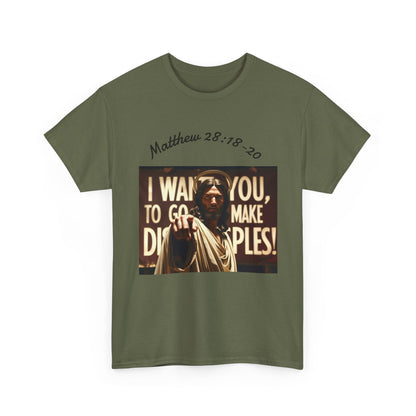 Christian T-Shirt — Matthew 28:18-20 "Make Disciples" Jesus Graphic Tee