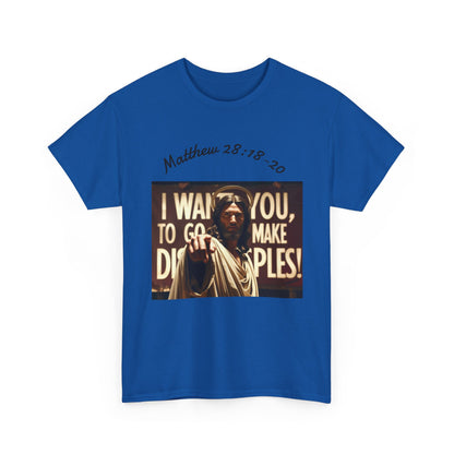 Christian T-Shirt — Matthew 28:18-20 "Make Disciples" Jesus Graphic Tee