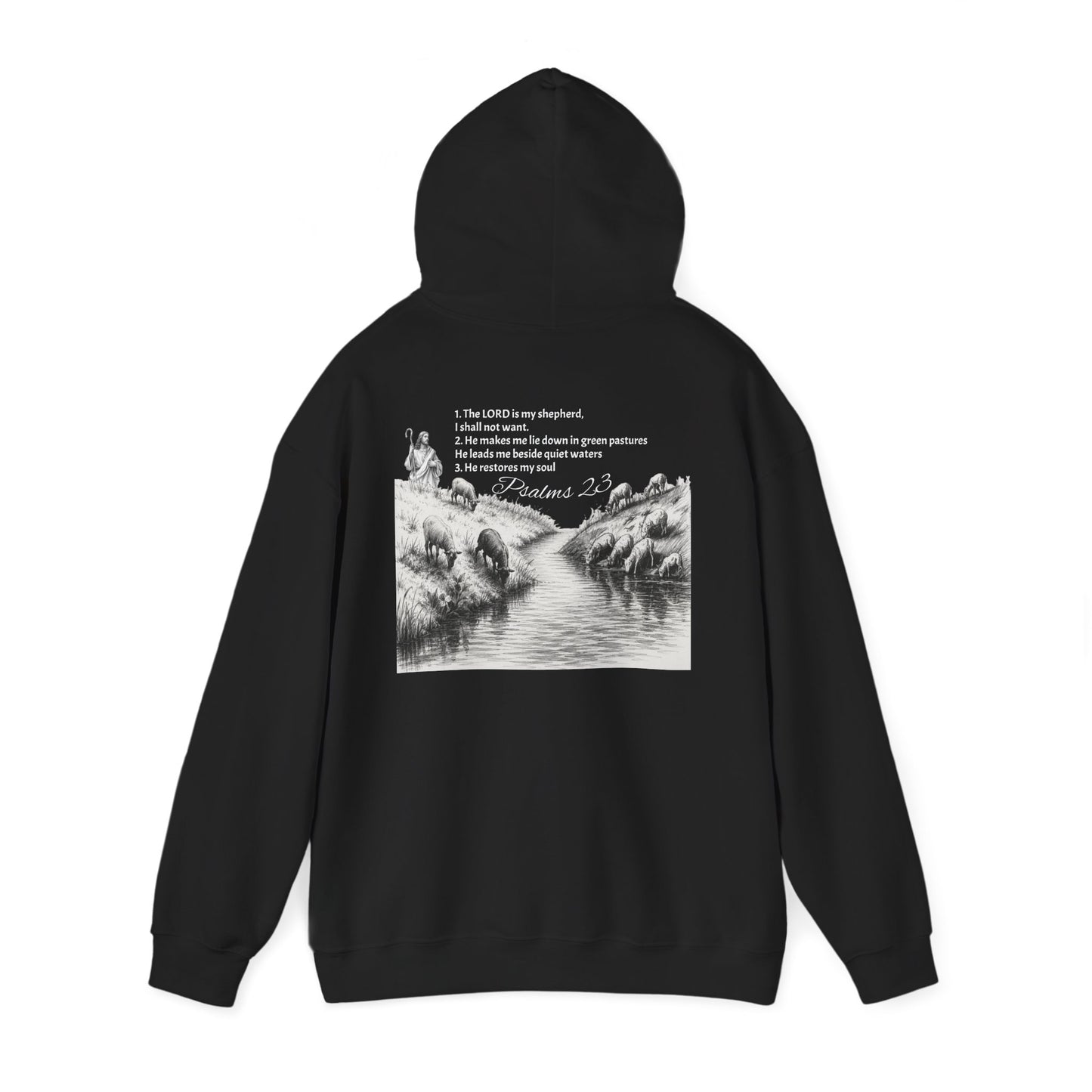 Hoodie — Minimal Shepherd Jesus Back Graphic Hoodie