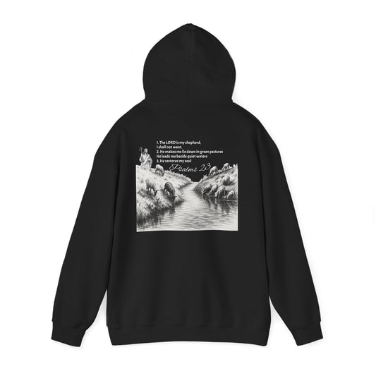 Hoodie — Minimal Shepherd Jesus Back Graphic Hoodie