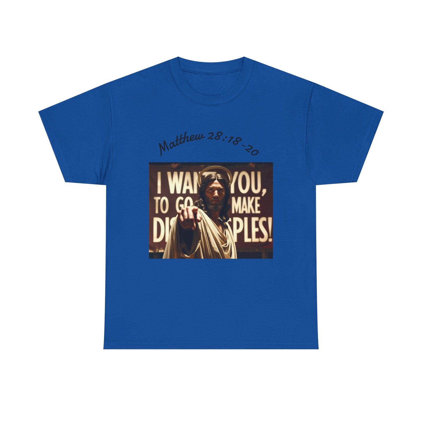 Christian T-Shirt — Matthew 28:18-20 "Make Disciples" Jesus Graphic Tee