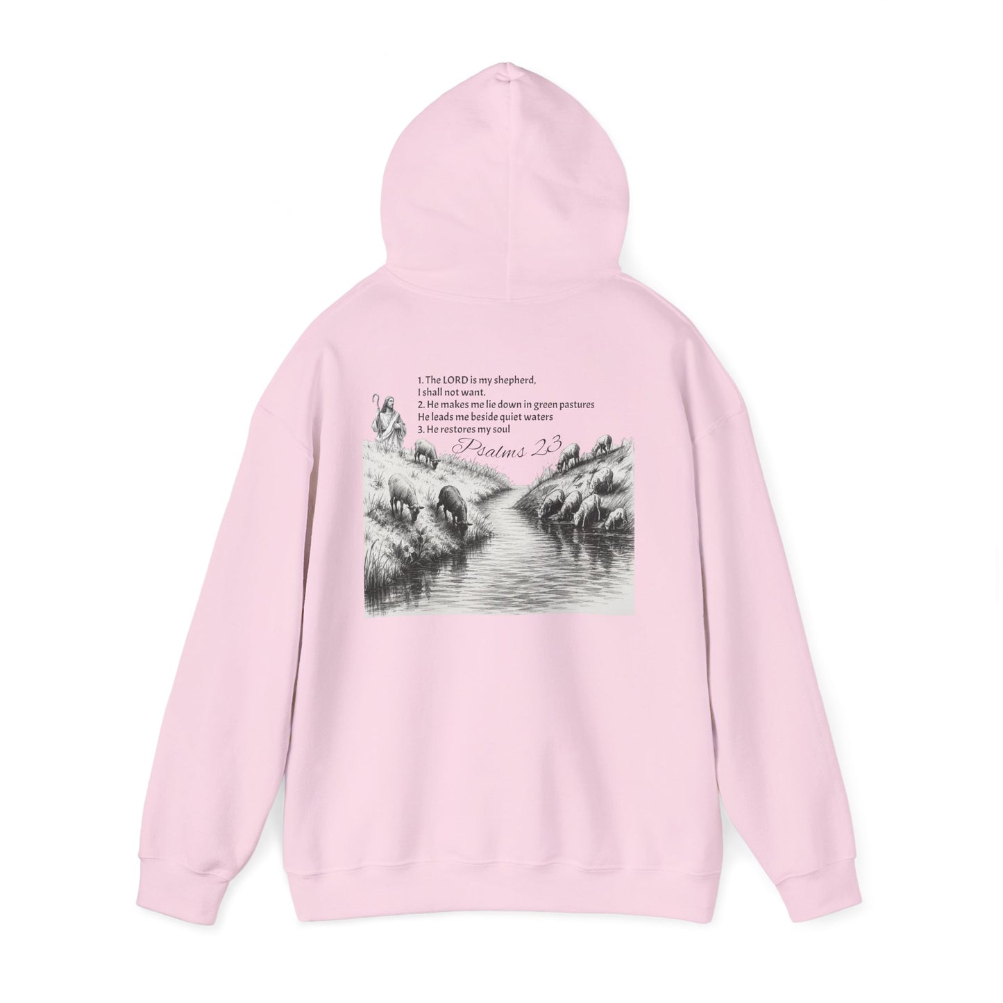 Hoodie — Minimal Shepherd Jesus Back Graphic Hoodie