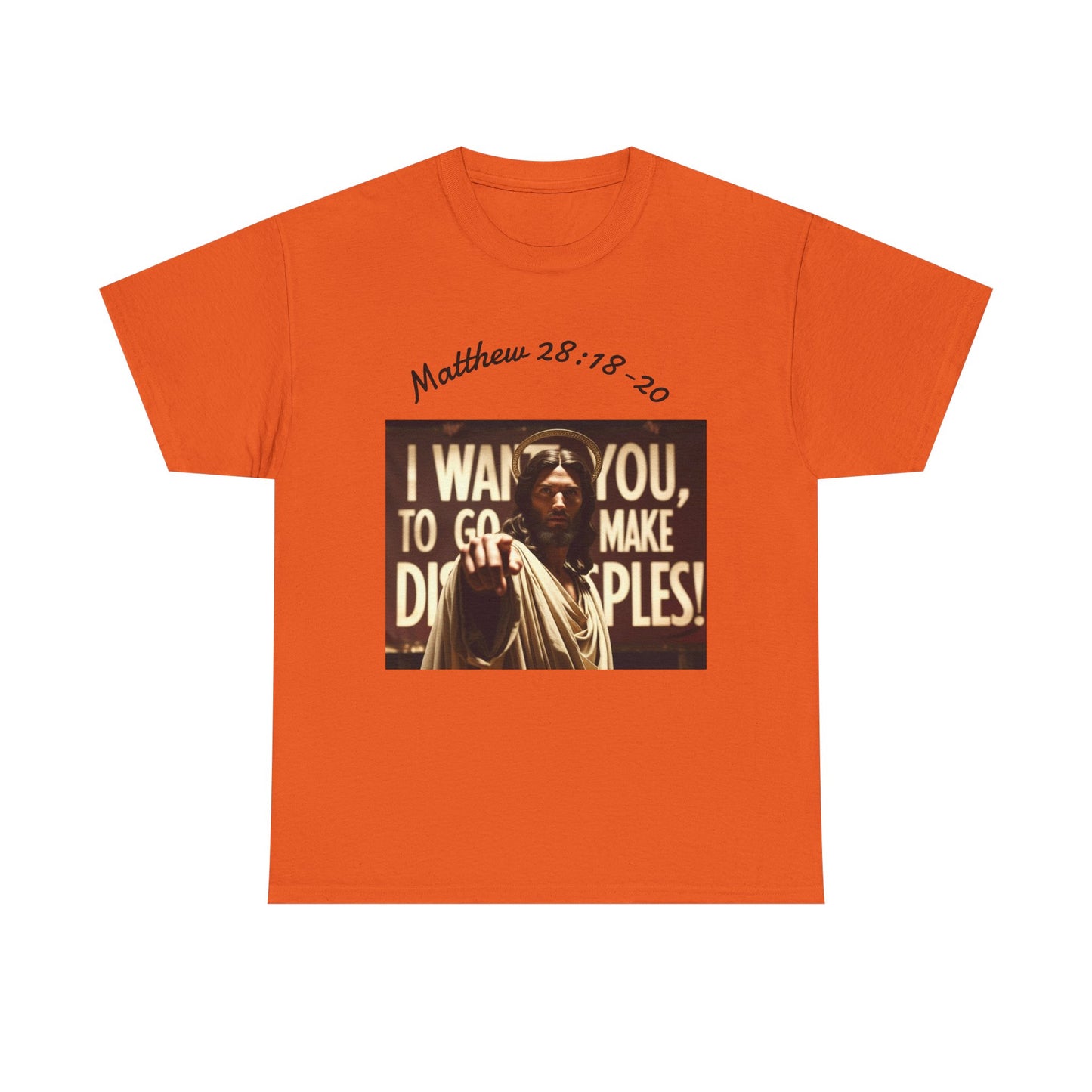 Christian T-Shirt — Matthew 28:18-20 "Make Disciples" Jesus Graphic Tee