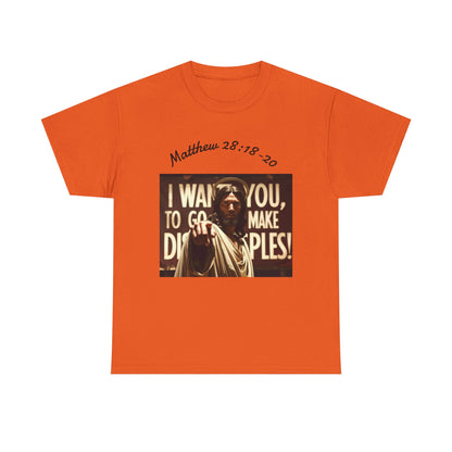 Christian T-Shirt — Matthew 28:18-20 "Make Disciples" Jesus Graphic Tee