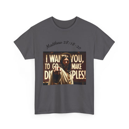 Christian T-Shirt — Matthew 28:18-20 "Make Disciples" Jesus Graphic Tee