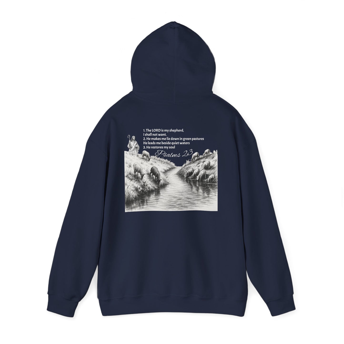 Hoodie — Minimal Shepherd Jesus Back Graphic Hoodie
