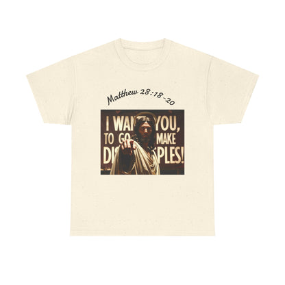 Christian T-Shirt — Matthew 28:18-20 "Make Disciples" Jesus Graphic Tee