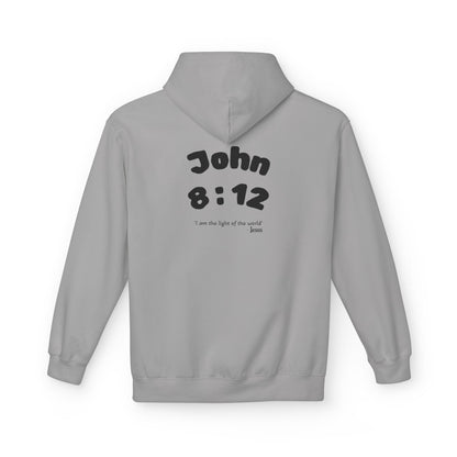 Christian Hoodie — Jesus Reaching Out Design with John 8:12 Verse