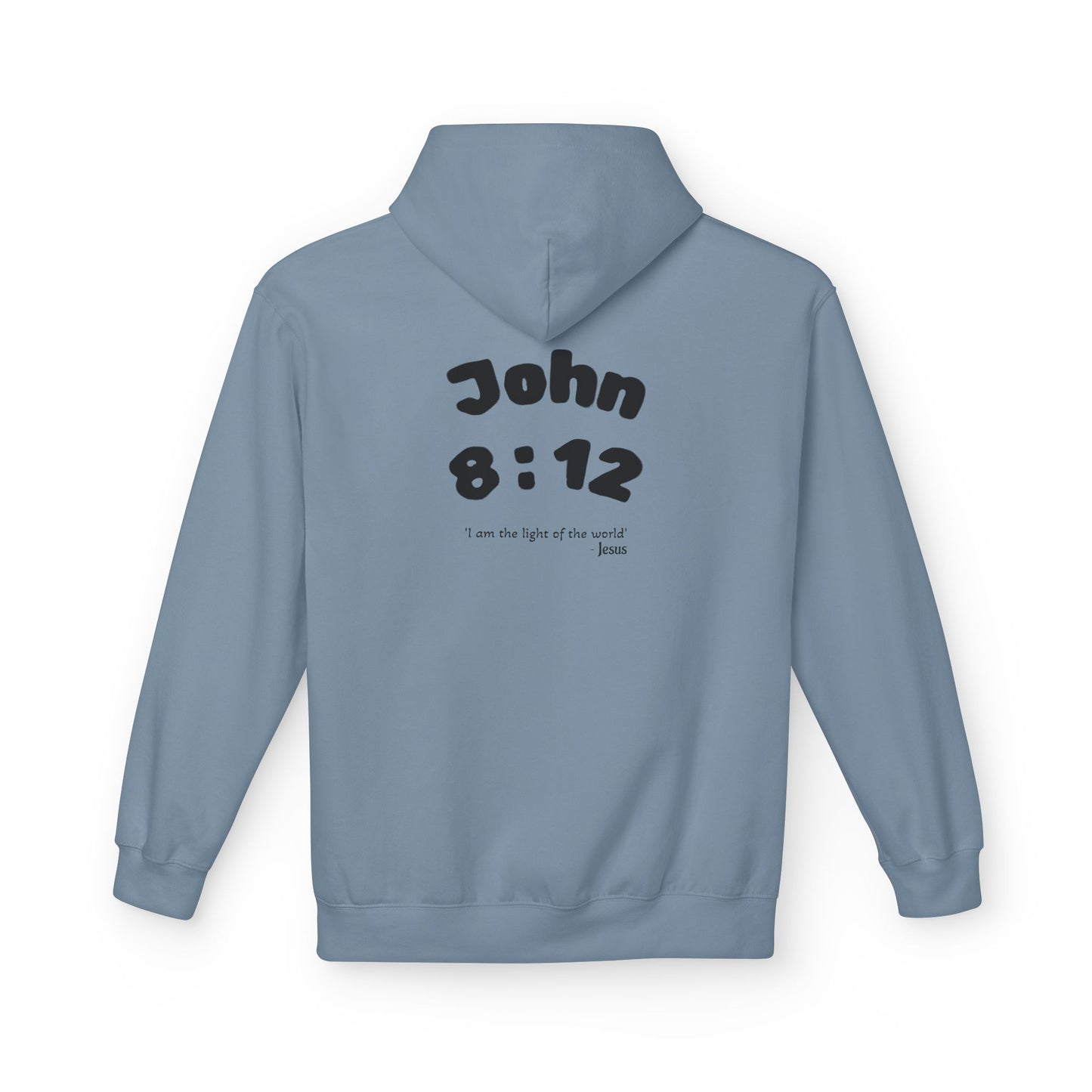 Christian Hoodie — Jesus Reaching Out Design with John 8:12 Verse