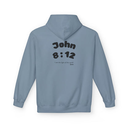Christian Hoodie — Jesus Reaching Out Design with John 8:12 Verse