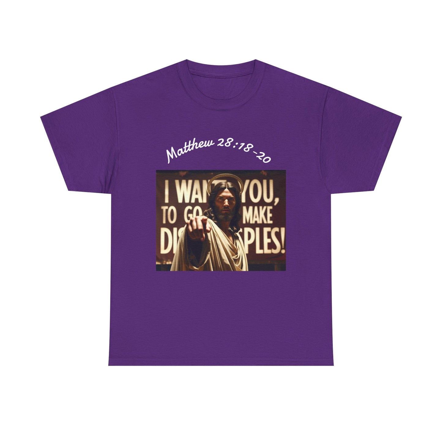 Christian T-Shirt — Matthew 28:18-20 "Make Disciples" Jesus Graphic Tee