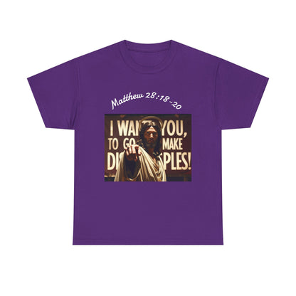 Christian T-Shirt — Matthew 28:18-20 "Make Disciples" Jesus Graphic Tee