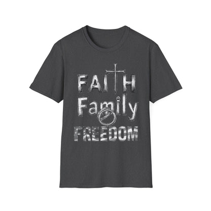 Faith Family Freedom T-Shirt — Christian Cross Graphic Tee