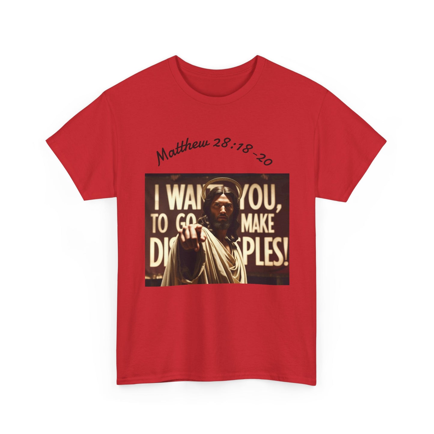 Christian T-Shirt — Matthew 28:18-20 "Make Disciples" Jesus Graphic Tee