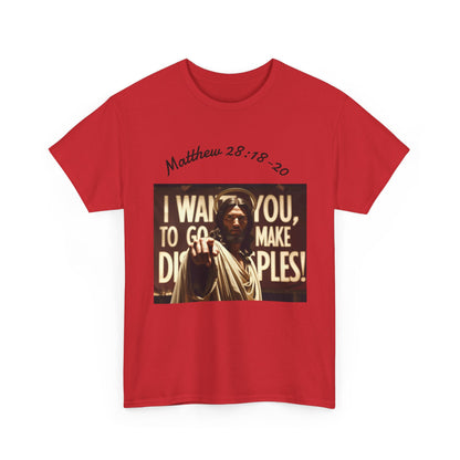 Christian T-Shirt — Matthew 28:18-20 "Make Disciples" Jesus Graphic Tee